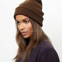 Jual RFT topi kupluk coklat brown khaki beanie hat import Murah