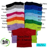 Jual Kaos Polos Anak / Basic tee / kaos oblong anak size 1 (1-3 tahun) Murah