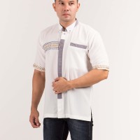 Jual Baju Koko Muslim Pria Woolpeach Putih Murah