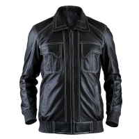 Jual Jaket Kulit Pria Kulit Hitam JK Collection Murah