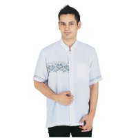 Jual Pakaian Muslim Baju Koko Pria Muslim Sarimbit Cotton Kelly Putih Murah