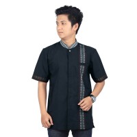 Jual Pakaian Muslim Baju Koko Pria Cotton Hitam Murah