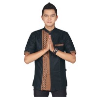 Jual Pakaian Muslim Baju Koko Pria Cotton Hitam Murah