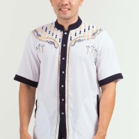 Jual Baju Koko Muslim Pria Woolpeach Putih Murah