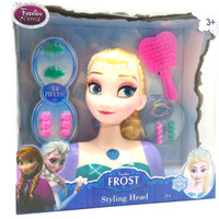 Jual maiinan anak edukasii Styling Head Boneka Muka Frozen Elsa Murah
