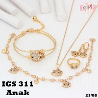 Jual Set Perhiasan Xuping Anak Hello Kitty Gold Lapis Emas 18k GS311 Murah