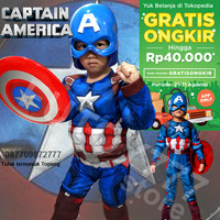 Jual Baju kostum anak Captain America superhero super hero ulang tahun otot Murah