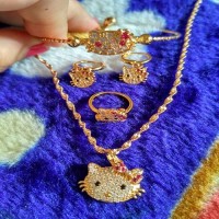 Jual set hello kitty anak gelang bulat fleksibel xuping Murah