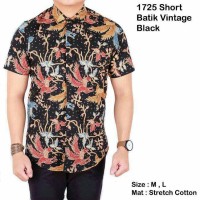 Jual Kemeja Pendek Batik 1725 Short Batik Vintage Murah