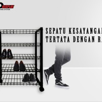 Jual Rak Sepatu/ Sandal 5 susun Hitam Murah
