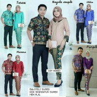 BAJU BATIK COUPLE SARIMBIT SERAGAM PESTA HIJAB KEBAYA WANITA MUSLIM