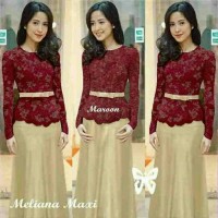 Jual Baju Batik Kebaya/Pakaian Setelan Wanita Muslim Meliana Maroon Murah Murah