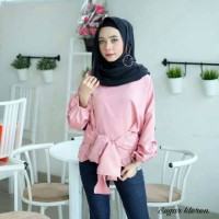 Jual Melia Ribbon Top by Sugar Kleren / Balon / Bell / Tied Knot / Blus Murah
