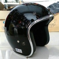 Jual Helm Retro Classic Chrome Hitam CC: Cakil KYT Centro Cargloss Murah