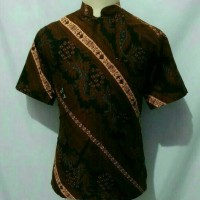 Jual kemeja batik pria solo baju batik cowok krah koko shanghai da13 Murah