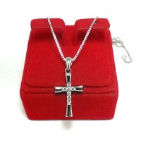 PERHIASAN KALUNG SALIB PERAK SILVER 925 LAPIS EMAS PUTIH/KALUNG SALIB