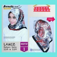 Hijab Segiempat Satin Lamiz by Azzura Motif 1 - Jilbab Scarf Murah