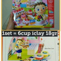 Jual 6pcs iclay cup 18gr per set, amos i-clay clay slime, mainan anak edu Murah