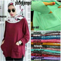 Jual Dsc S5133 Blouse Rajut Basic Pocky Jempol Murah