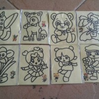 Jual Sale Kertas Seni (Sand Art) Aneka Motif Lucu Murah