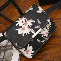 Jual bta213 - tas selempang kupu dan bunga fashion shoulder printed bag Murah