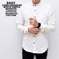 Jual KEMEJA POLOS PUTIH COWOK PRIA KERJA KANTOR KERAH KOKO SLIMFIT Murah