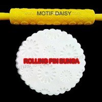 Jual ROLLING PIN FONDANT MOTIF BUNGA EMBOSS CLAY GILING LOVE DAISY PRESS Murah