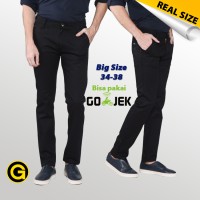 Jual Celana Chino Panjang Slim Fit - Hitam BIG SIZE Murah