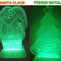 Jual Jual Souvenir Natal Lampu Akrilik Unik Santa & Pohon Ch Berkualitas Murah