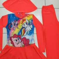 Jual baju renang muslim anak SD litle ponny Murah