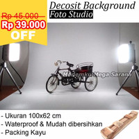 Jual Decosit Background Foto Studio | Alas Foto Waterproof 100x62 cm - Puti Murah