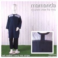 Jual Koko Anak Mamanda Set Nadhif Navy Mix Stripe XS 1-2 Tahun Murah