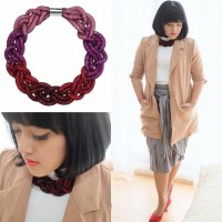 Jual Braided Crystal Necklace - Pink Ombre Murah