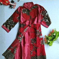 gamis batik anak jogja bahan katun kombinasi velvet
