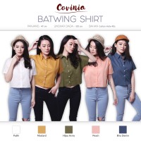 Jual CRG171205 - Batwing Shirt Loose Shirt Basic Short Wide Shirt Kemeja Po Murah