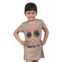 Jual Kaos Anak Branded Beauty Owl Burung Hantu Cokelat Murah
