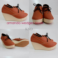 Jual Sepatu Wanita / Cewek Wedges Boots Amanda KND Murah