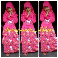 Jual gamis susun anak karakter hello kitty Murah