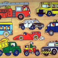 Jual puzzle kendaraan dinas mainan kayu edukasi Murah