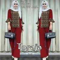 Jual baju setelan wanita lengan panjang songket Toraja Murah