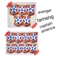 Jual banner bunting flag ulang tahun karakter captain america amerika Murah