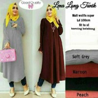 Jual CAQ- Lena Long Tunik 4 Warna (Maroon abu, hitam, peach) Murah