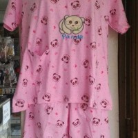 Jual Setelan Kaos Lgn Pendek & Celana Selutut Panda Love Murah