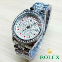 Jual kcb - RLX06FS Jam Tangan Cwk Rolex Full Diamond Ruby FULL SILVER Murah
