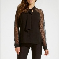 Jual Blouse Atasan Wanita Black Sleeve Lace 160884 Original SALE Murah