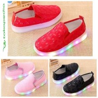 Jual SEPATU ANAK LED SNEAKERS PLAID GLOSSY KL26 MURAH Murah