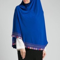Khimar With Line And Flower Blue HIJABENKA