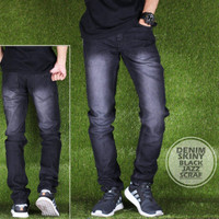 Jual Celana Panjang Cowok Denim Skinny Black Jazz Scraft Premium Murah