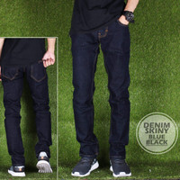 Jual Celana Panjang Cowok Denim Skinny Blue Black Premium Murah