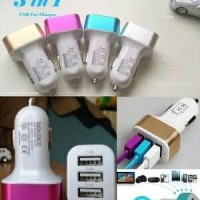 Jual Car Charger 3in1 Port Usb colokan lighter samsung android apple mobil Murah
